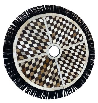 Showman Cowhide Leather Christmas Tree Skirt - Diamond #3